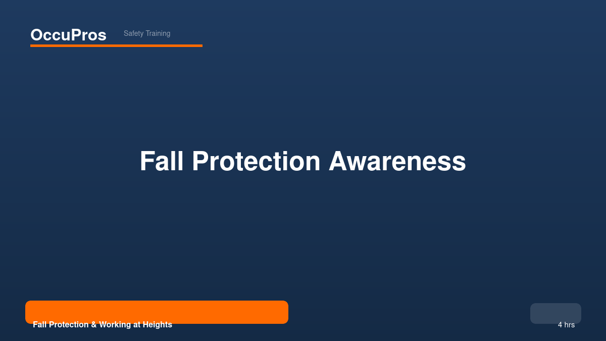 Occupros Fall Protection Awareness — Course Image