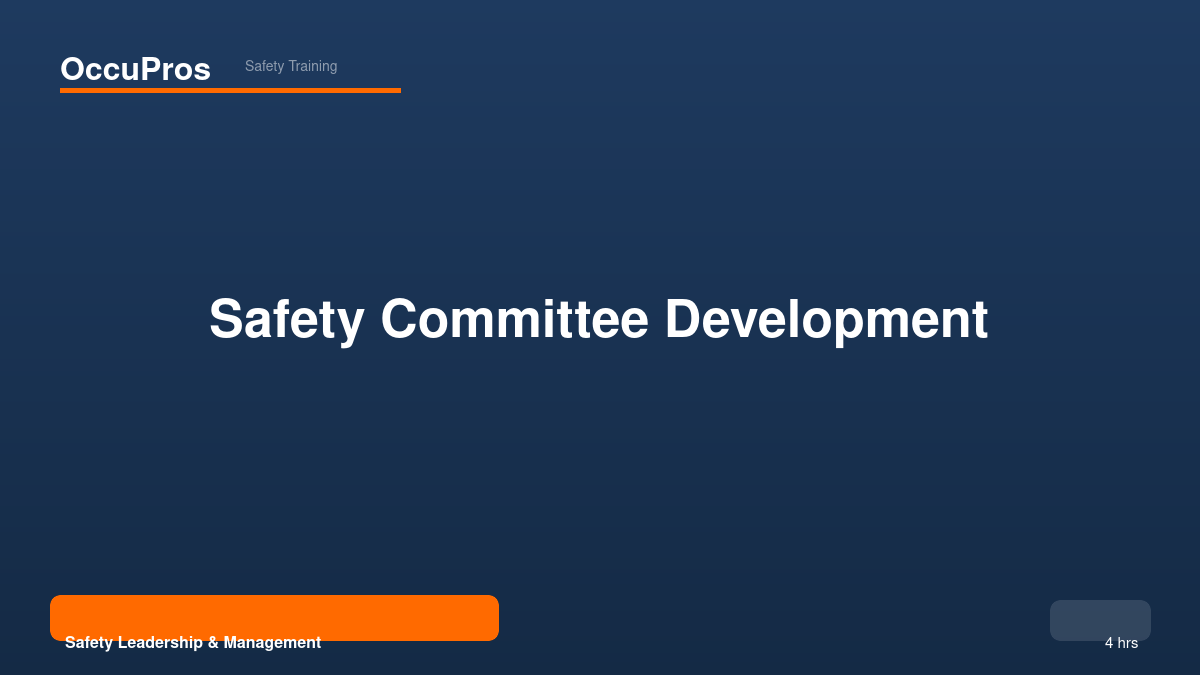 Safety Committee Development