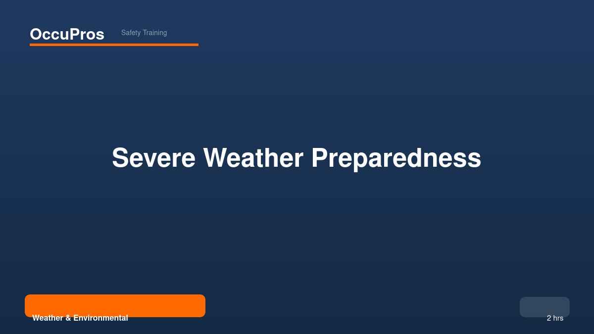 Severe Weather Preparedness